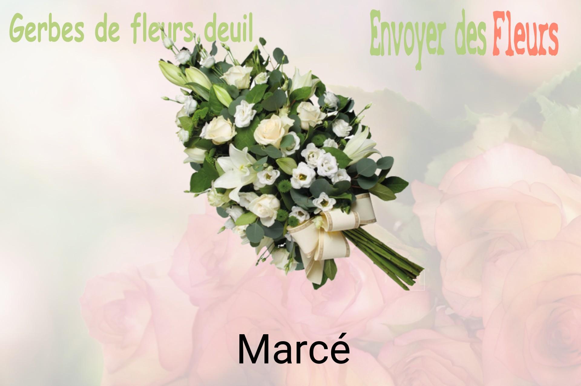 Gerbe de fleurs de deuil livrée à Marcé